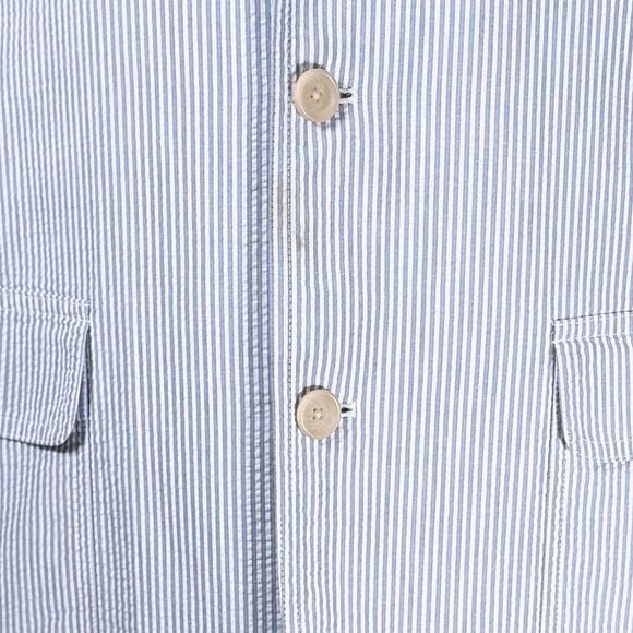 Polo Ralph Lauren Mens Blazer Medium Blue White Seersucker Sport Coat Jacket - Picture 11 of 11